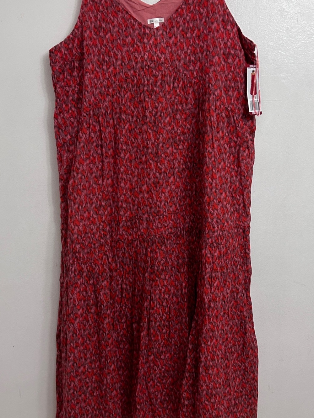 Joie Red Pink Patterned Maxi Dress NWT size XL